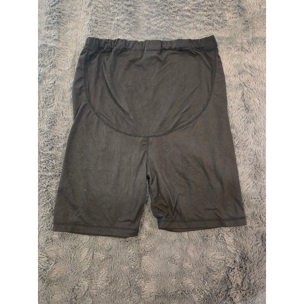 Maternity Black Over the Belly Biker Shorts Medium Athletic Spandex Yoga 0173